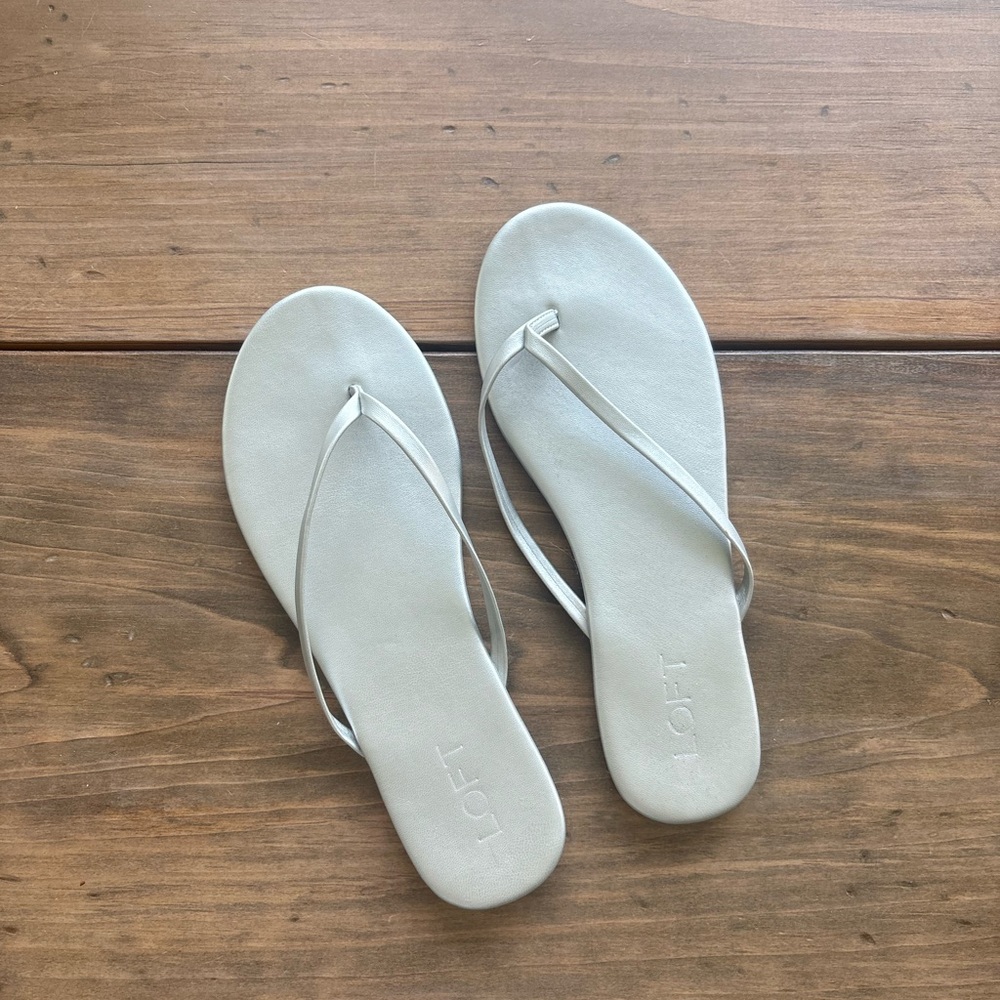 Loft silver flip flop